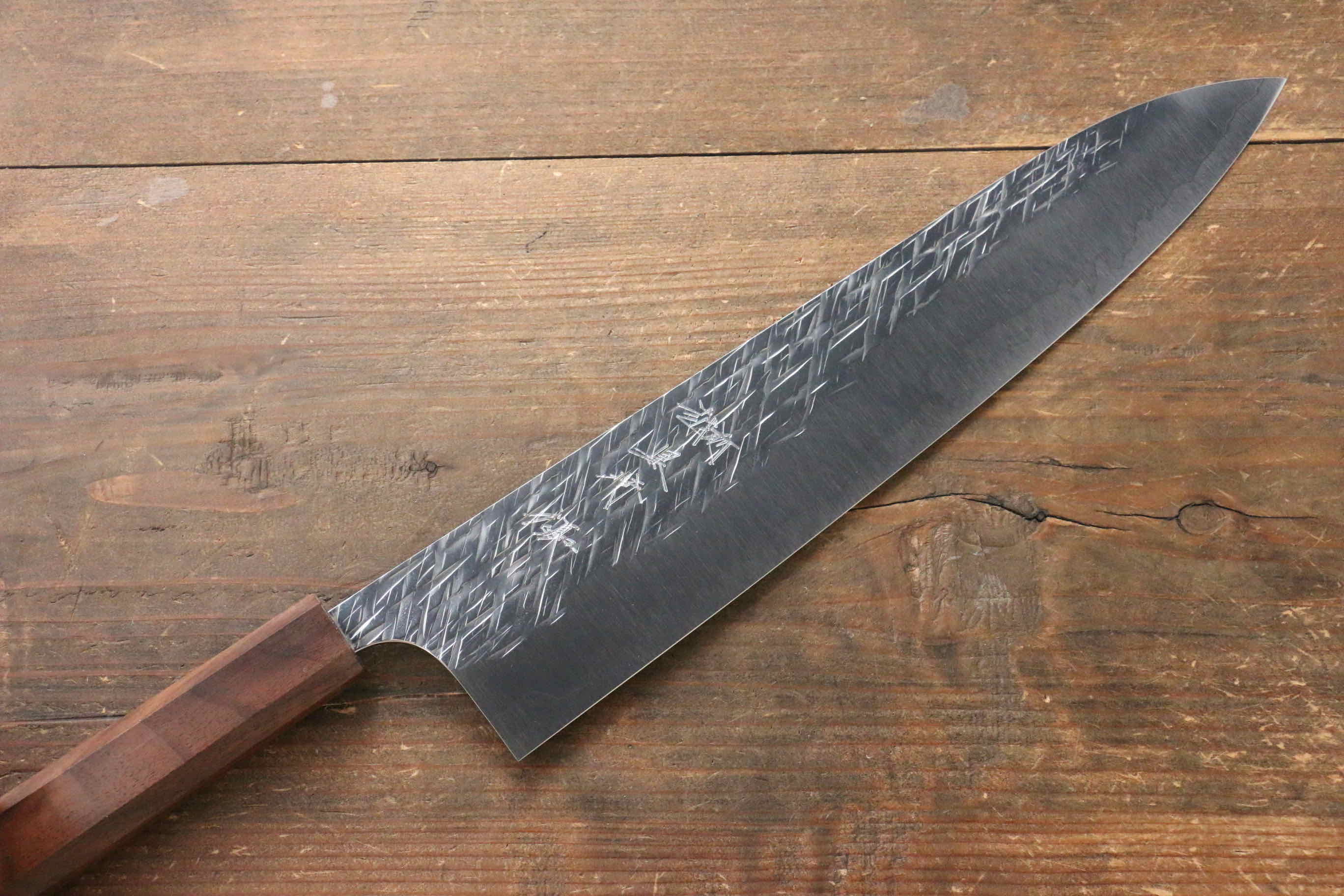 Yu Kurosaki Raijin Cobalt Special Steel Hammered Gyuto 270mm Walnut Handle - Seisuke Knife