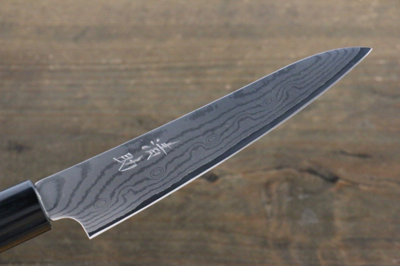 Seisuke VG10 37 Layer Damascus Petty-Utility 130mm Shitan Handle - Seisuke Knife