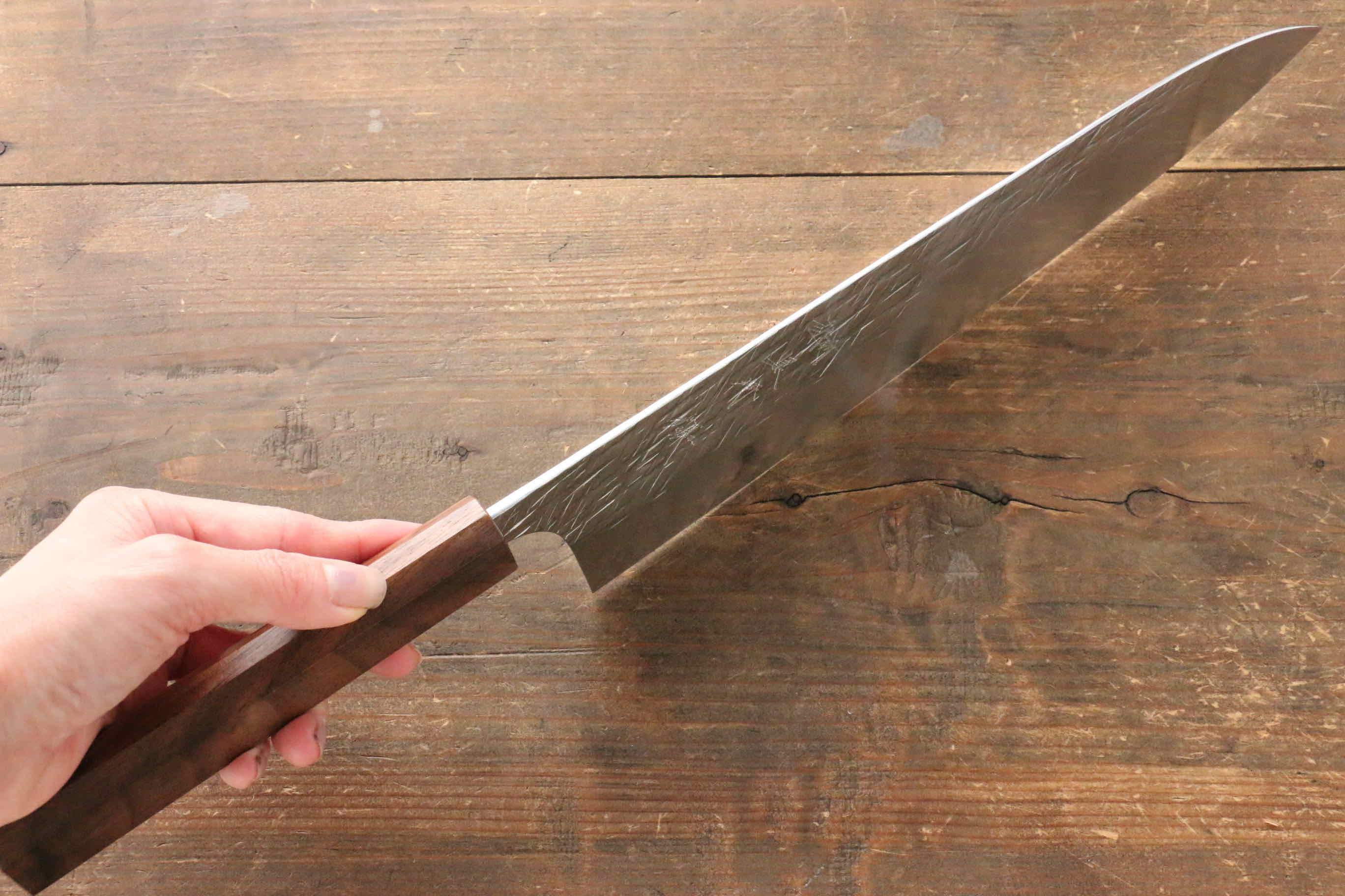 Yu Kurosaki Raijin Cobalt Special Steel Hammered Gyuto 270mm Walnut Handle - Seisuke Knife