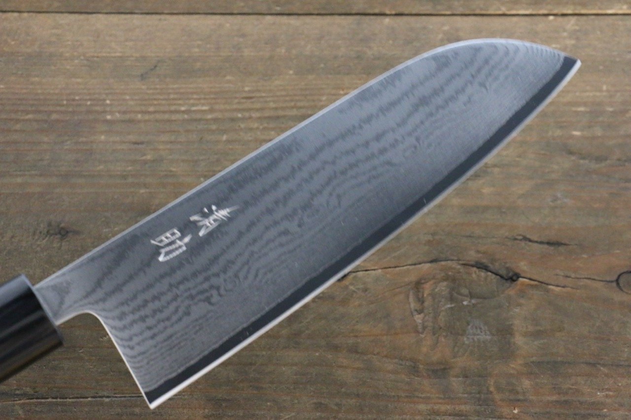 Seisuke VG10 63 Layer Damascus Santoku 165mm Shitan Handle - Seisuke Knife