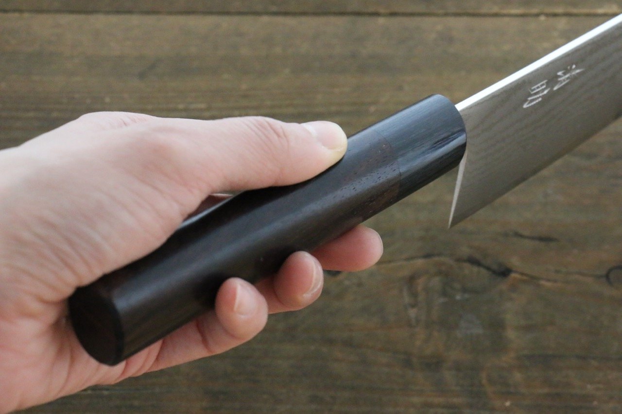 Seisuke VG10 63 Layer Damascus Santoku 165mm Shitan Handle - Seisuke Knife
