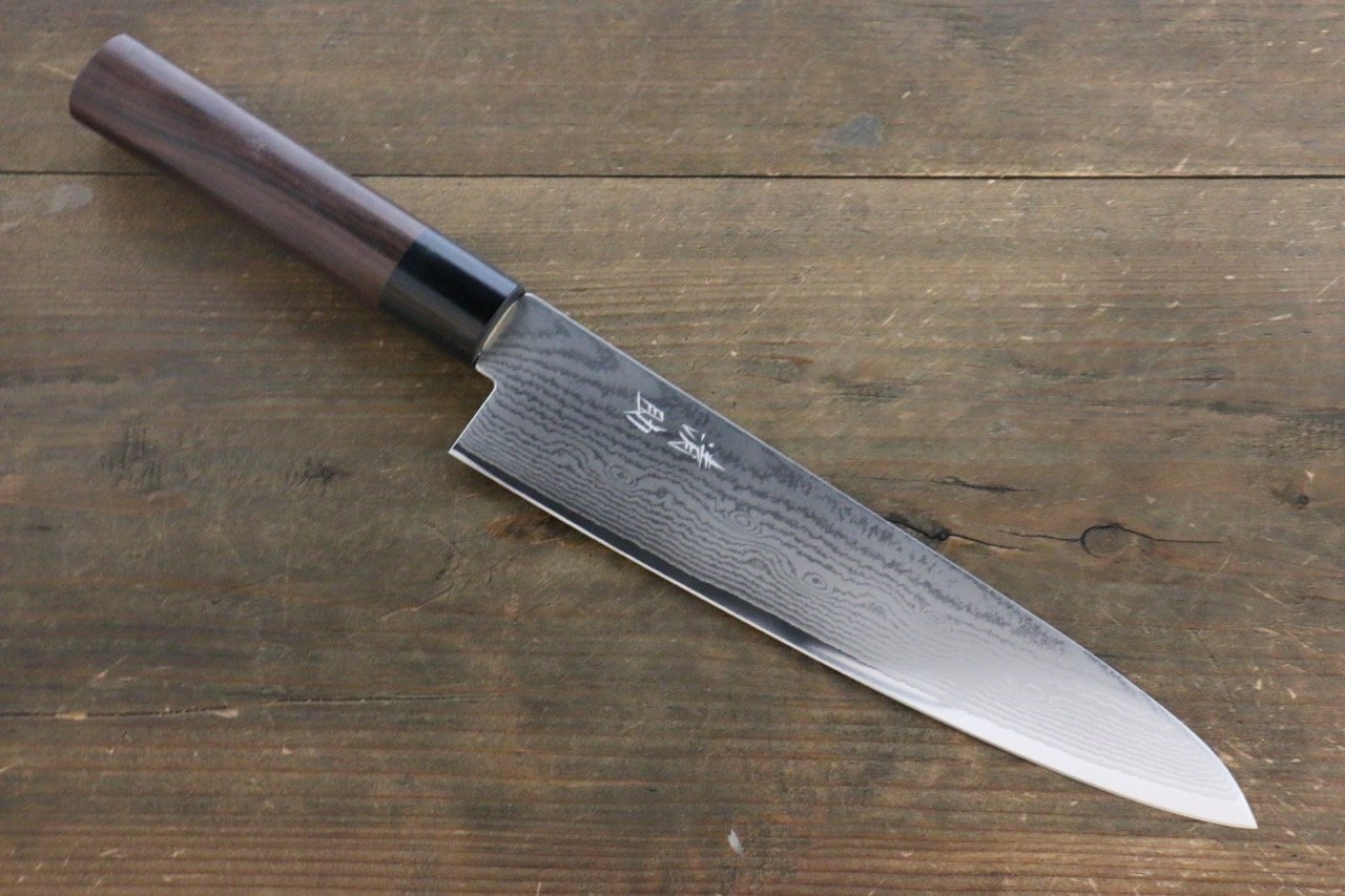 Seisuke VG10 63 Layer Damascus Gyuto 210mm Shitan Handle - Seisuke Knife