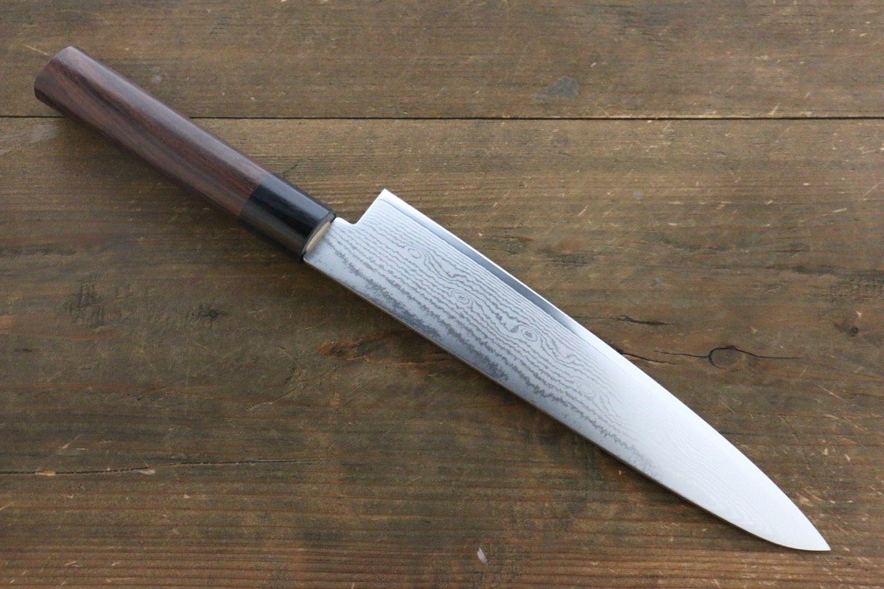 Seisuke VG10 63 Layer Damascus Gyuto 210mm Shitan Handle - Seisuke Knife