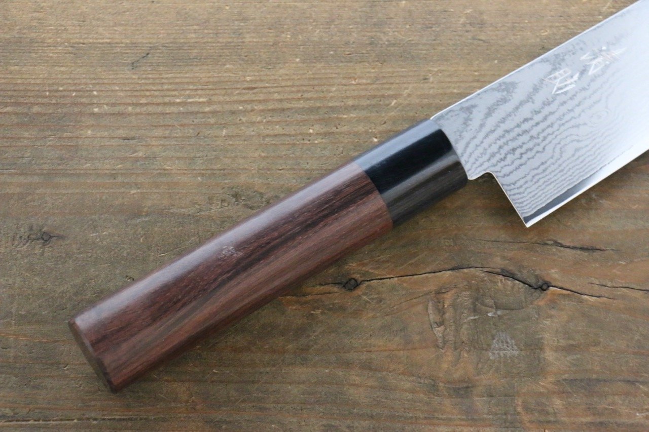 Seisuke VG10 63 Layer Damascus Gyuto 210mm Shitan Handle - Seisuke Knife