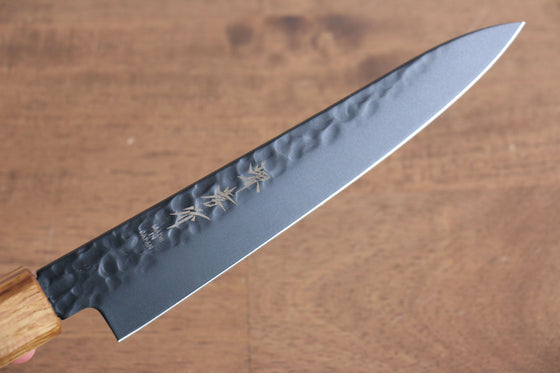 Sakai Takayuki Kurokage VG10 Hammered Teflon Coating Petty-Utility 150mm Burnt Oak Handle - Seisuke Knife