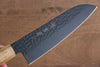 Sakai Takayuki Kurokage VG10 Hammered Teflon Coating Santoku 170mm Burnt Oak Handle - Seisuke Knife - Slide 4