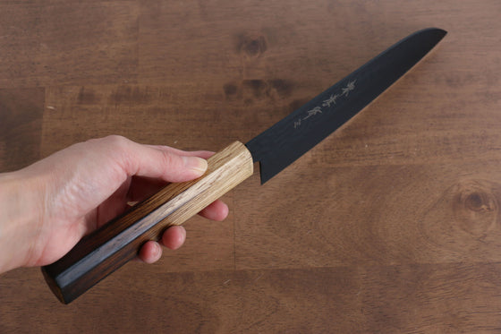 Sakai Takayuki Kurokage VG10 Hammered Teflon Coating Santoku 170mm Burnt Oak Handle - Seisuke Knife