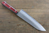 Sakai Takayuki Silver Steel No.3 Santoku Japanese Chef Knife 180mm with Red Pakkawood Handle - Seisuke Knife - Slide 2