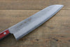 Sakai Takayuki Silver Steel No.3 Santoku Japanese Chef Knife 180mm with Red Pakkawood Handle - Seisuke Knife - Slide 3