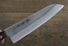 Sakai Takayuki Silver Steel No.3 Santoku Japanese Chef Knife 180mm with Red Pakkawood Handle - Seisuke Knife - Slide 5