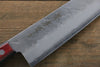 Sakai Takayuki Silver Steel No.3 Santoku Japanese Chef Knife 180mm with Red Pakkawood Handle - Seisuke Knife - Slide 4