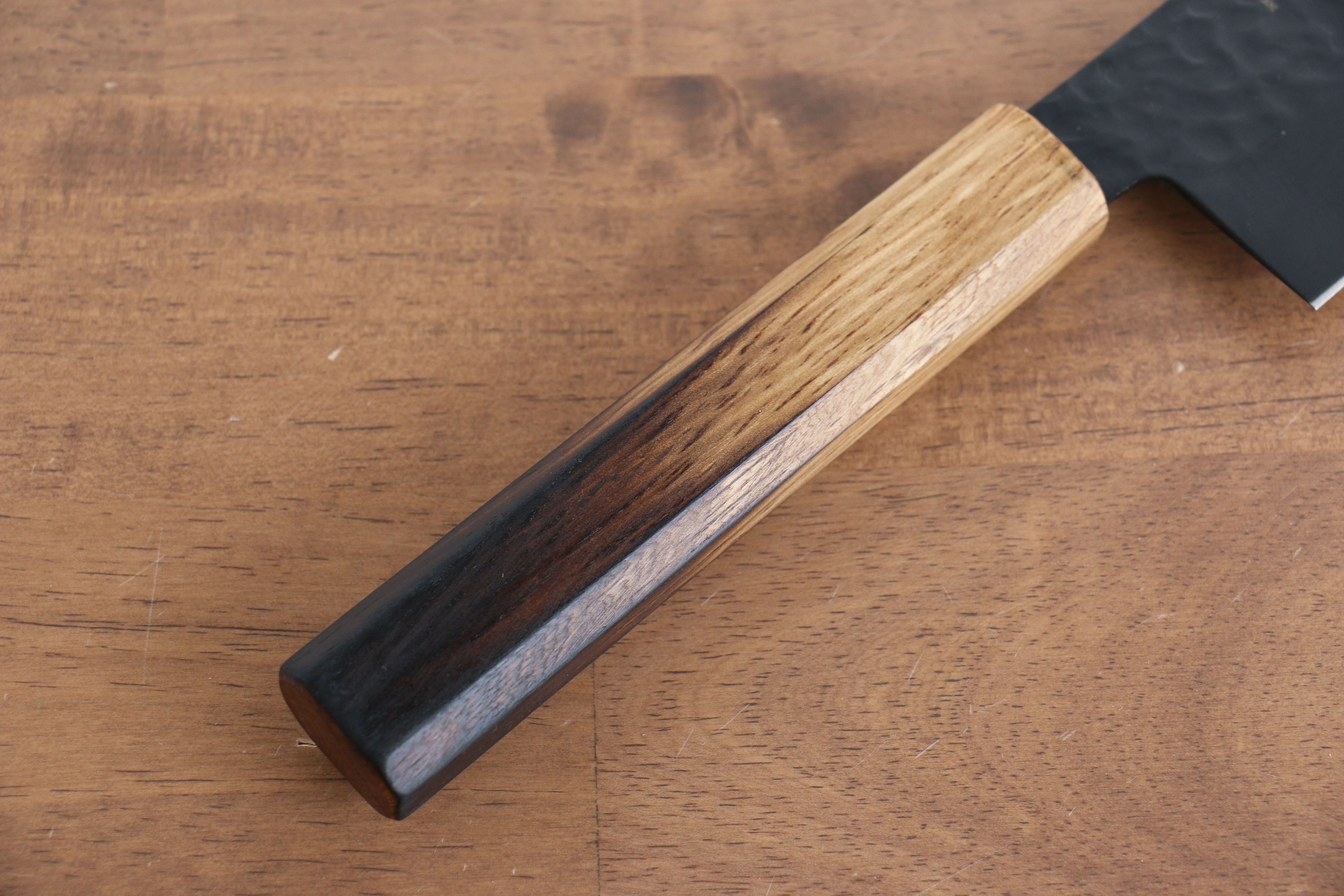 Sakai Takayuki Kurokage VG10 Hammered Teflon Coating Gyuto 240mm Burnt Oak Handle - Seisuke Knife
