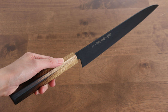 Sakai Takayuki Kurokage VG10 Hammered Teflon Coating Gyuto 240mm Burnt Oak Handle - Seisuke Knife