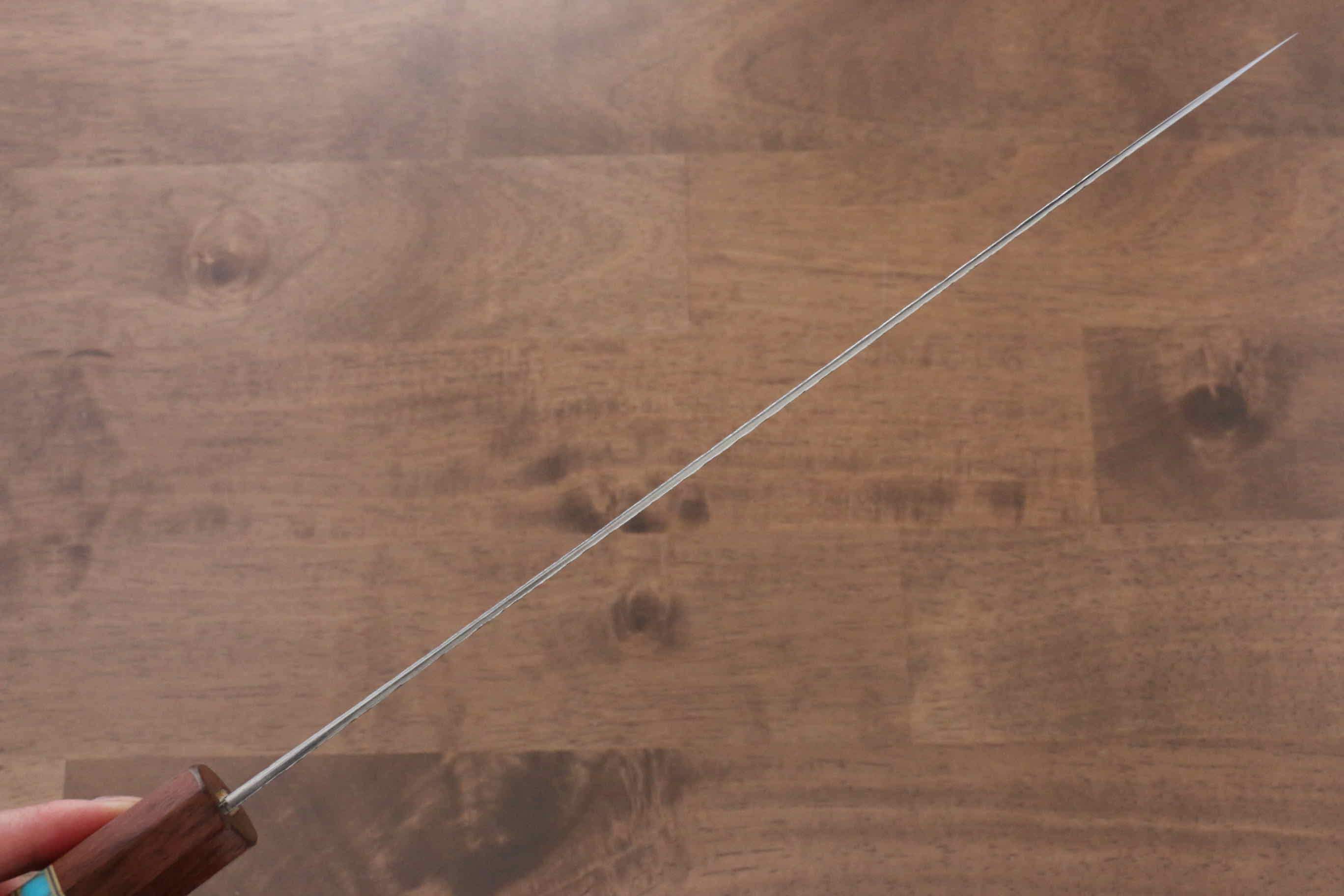 Yu Kurosaki Fujin VG10 Hammered Sujihiki 270mm Maple(With turquoise ring Brown) Handle - Seisuke Knife