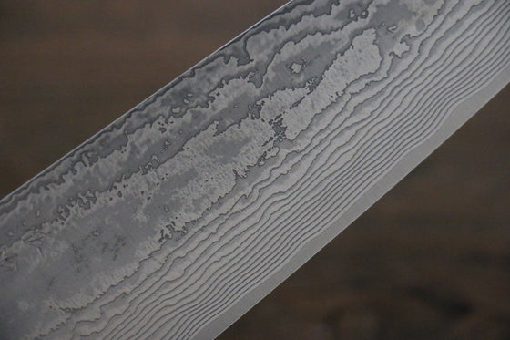 Takeshi Saji VG10 Damascus Santoku 180mm Black Micarta Handle - Seisuke Knife