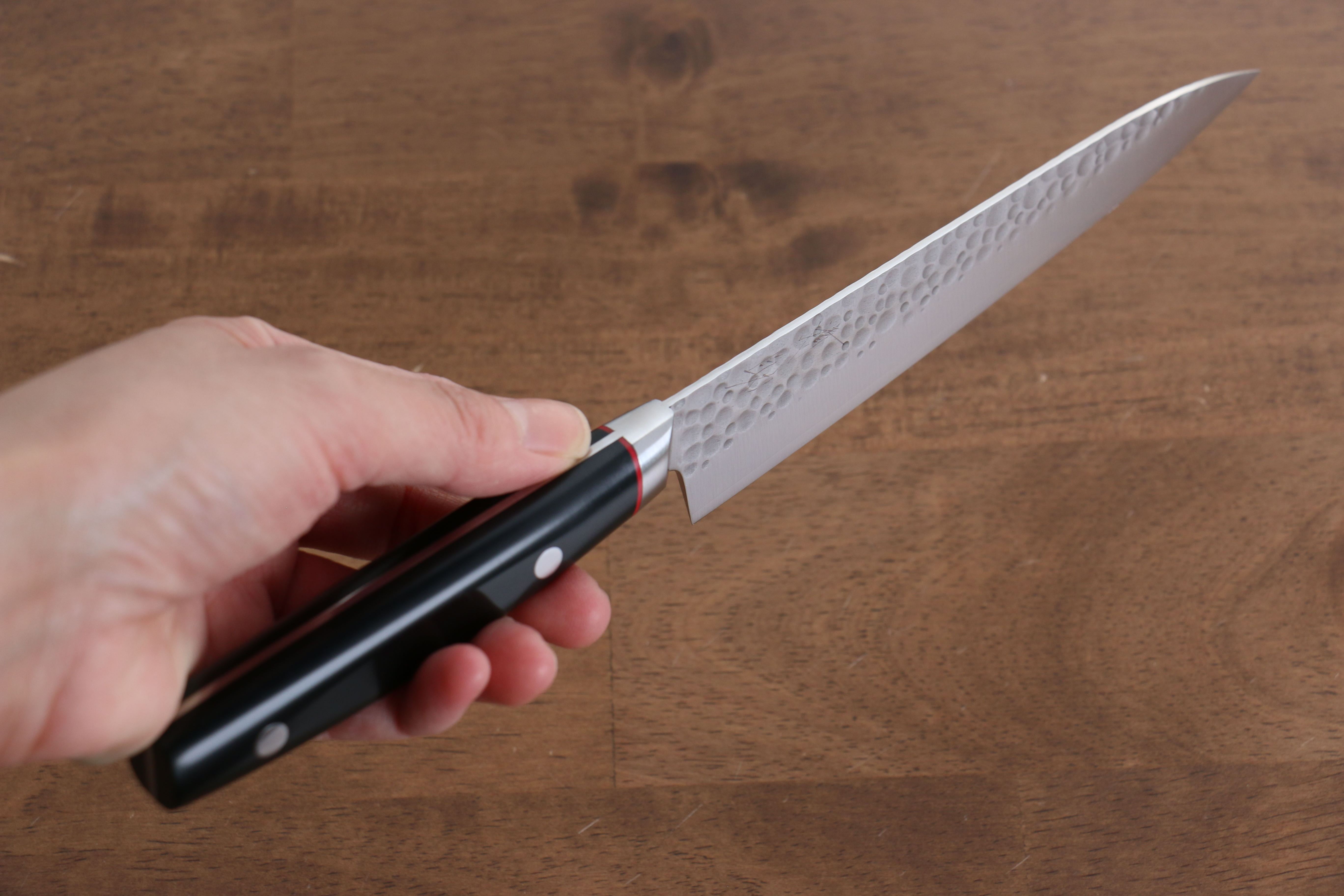 Seisuke PRO-J VG10 Hammered Petty-Utility 150mm Black Micarta Handle - Seisuke Knife