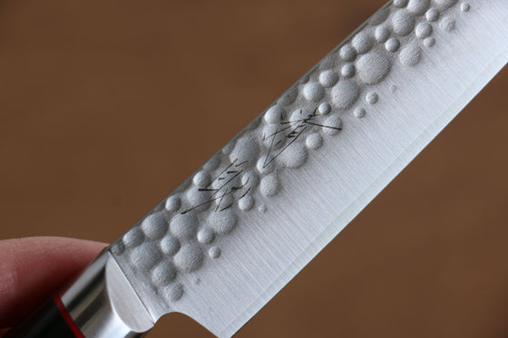 Seisuke PRO-J VG10 Hammered Petty-Utility 120mm Black Micarta Handle - Seisuke Knife