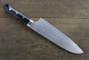 Takeshi Saji Blue Steel No.2 Colored Damascus Santoku 180mm Black Micarta Handle - Seisuke Knife - Slide 2