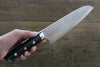 Takeshi Saji Blue Steel No.2 Colored Damascus Santoku 180mm Black Micarta Handle - Seisuke Knife - Slide 8