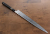 Yu Kurosaki Blue Steel No.2 Mirrored Finish Yanagiba 330mm Ebony with Double Water Buffalo Ring Handle - Seisuke Knife