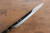 Yu Kurosaki Blue Steel No.2 Mirrored Finish Yanagiba 330mm Ebony with Double Water Buffalo Ring Handle - Seisuke Knife