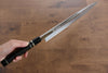 Yu Kurosaki Blue Steel No.2 Mirrored Finish Yanagiba 330mm Ebony with Double Water Buffalo Ring Handle - Seisuke Knife