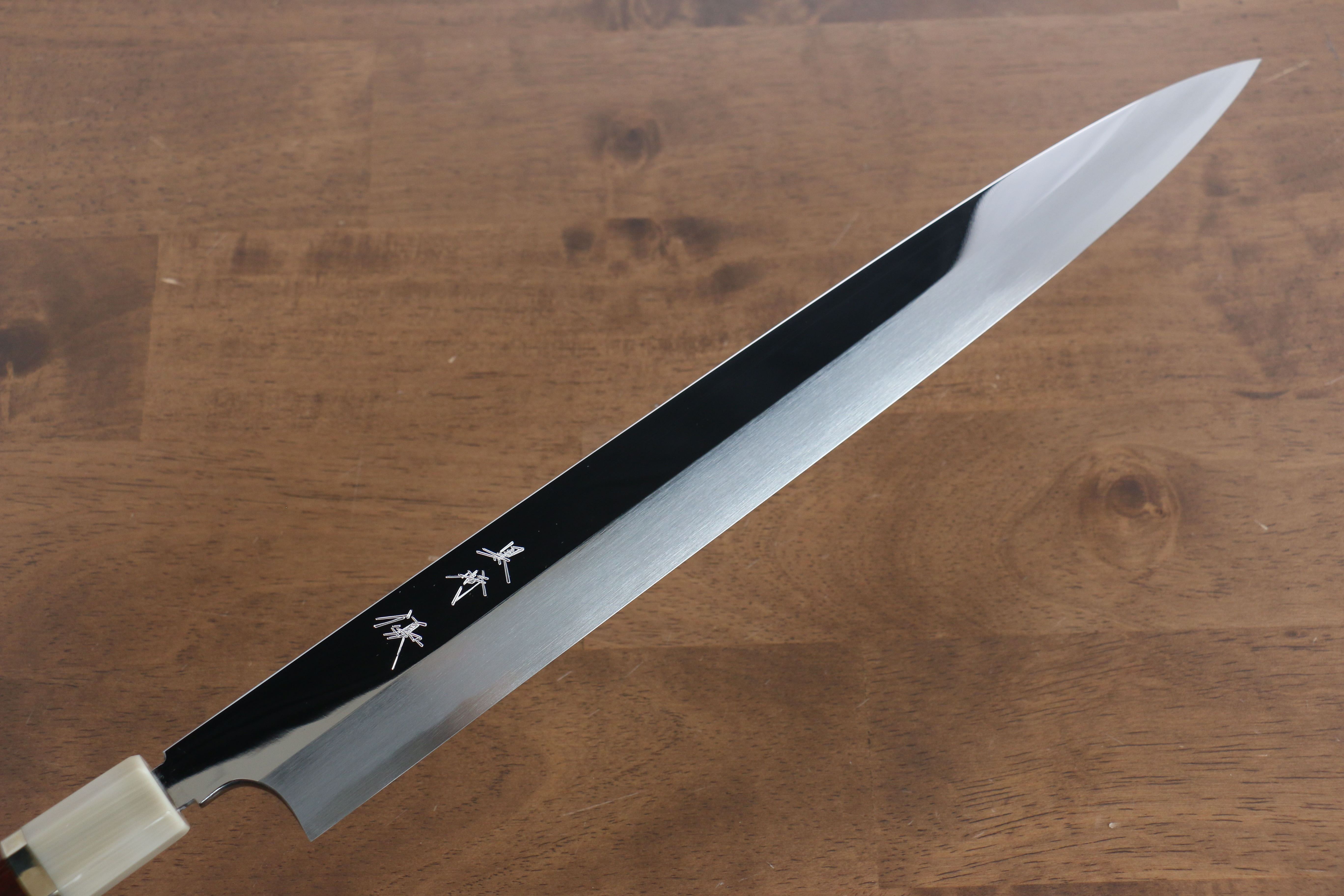 Yu Kurosaki Blue Steel No.2 Mirrored Finish Yanagiba 330mm Red Ebony Wood Handle - Seisuke Knife