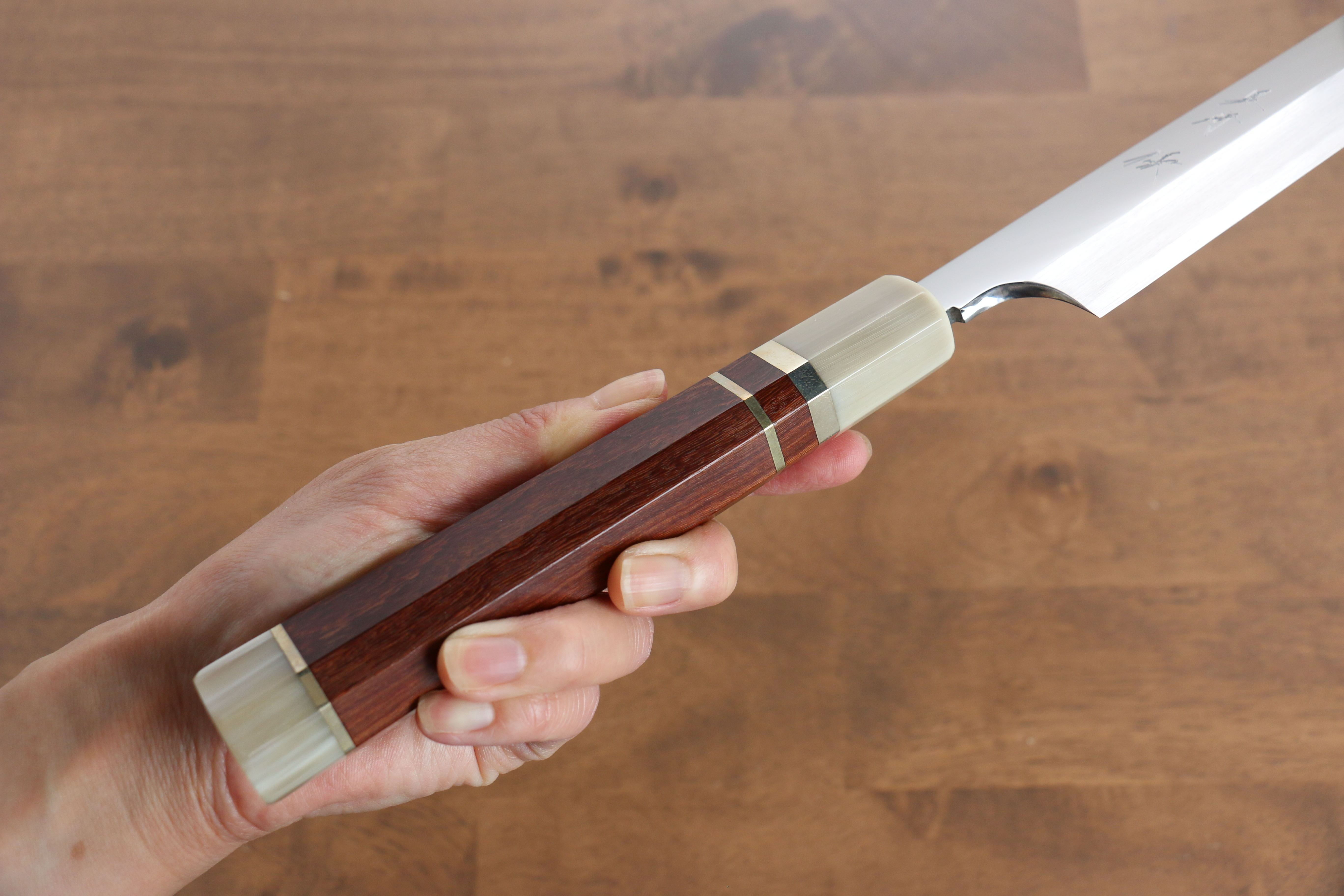 Yu Kurosaki Blue Steel No.2 Mirrored Finish Yanagiba 330mm Red Ebony Wood Handle - Seisuke Knife