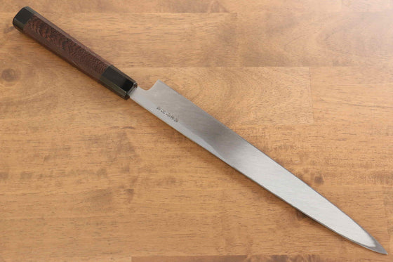 Sakai Takayuki Tokujyo White Steel No.2 Yanagiba Wenge with Double Water Buffalo Ring Handle - Seisuke Knife