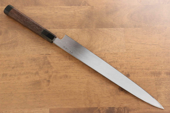 Sakai Takayuki Honyaki White Steel No.2 Yanagiba Wenge with Double Water Buffalo Ring Handle - Seisuke Knife