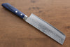 Kunihira Sairyu VG10 Damascus Usuba 165mm Blue Pakka wood Handle - Seisuke Knife - Slide 2