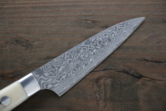 Takeshi Saji SG2 Diamond Finish Damascus Petty-Utility 90mm Cow Bone Handle - Seisuke Knife