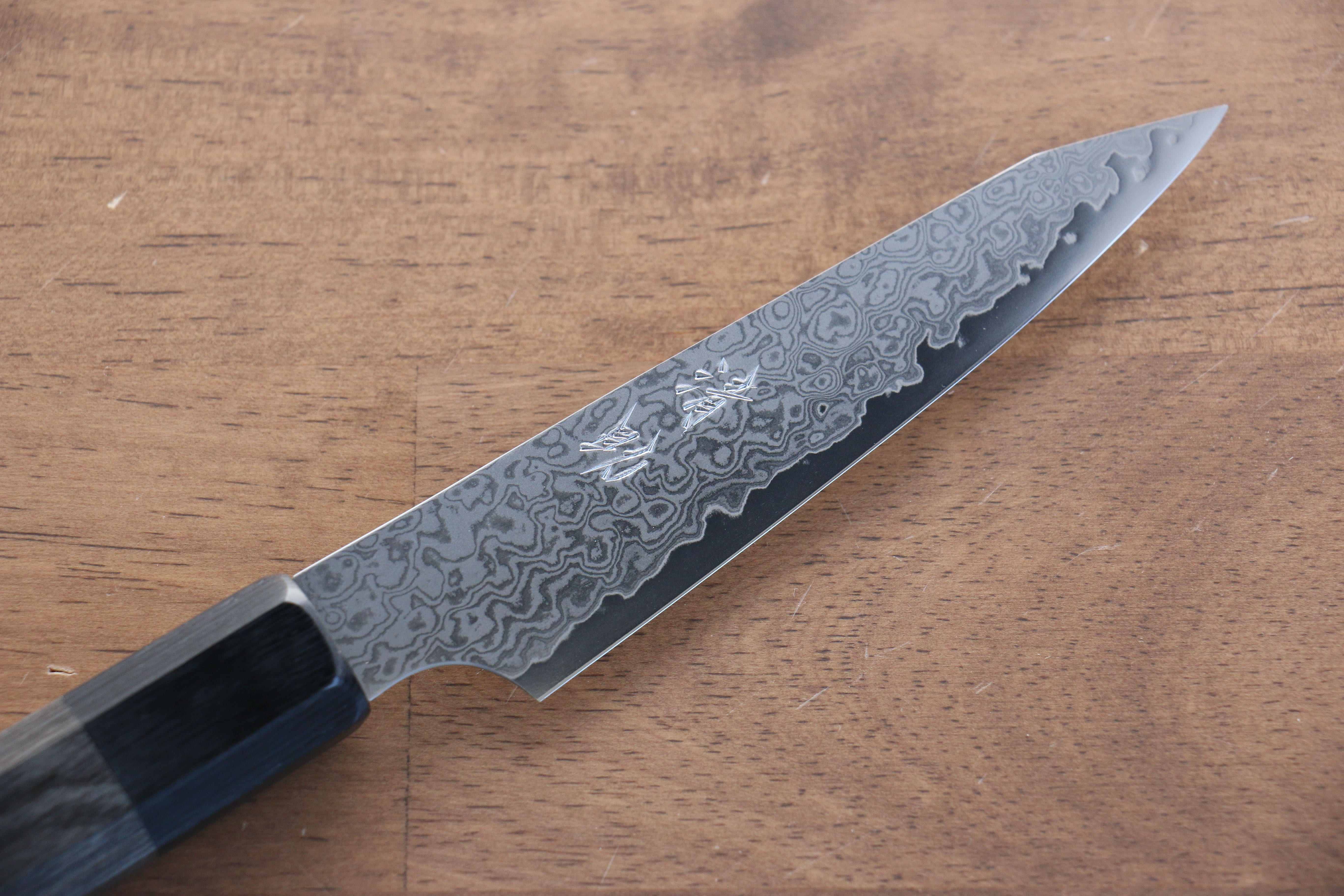 Seisuke VG10 33 Layer Damascus Kiritsuke Petty-Utility 120mm Gray Pakkawood Handle - Seisuke Knife