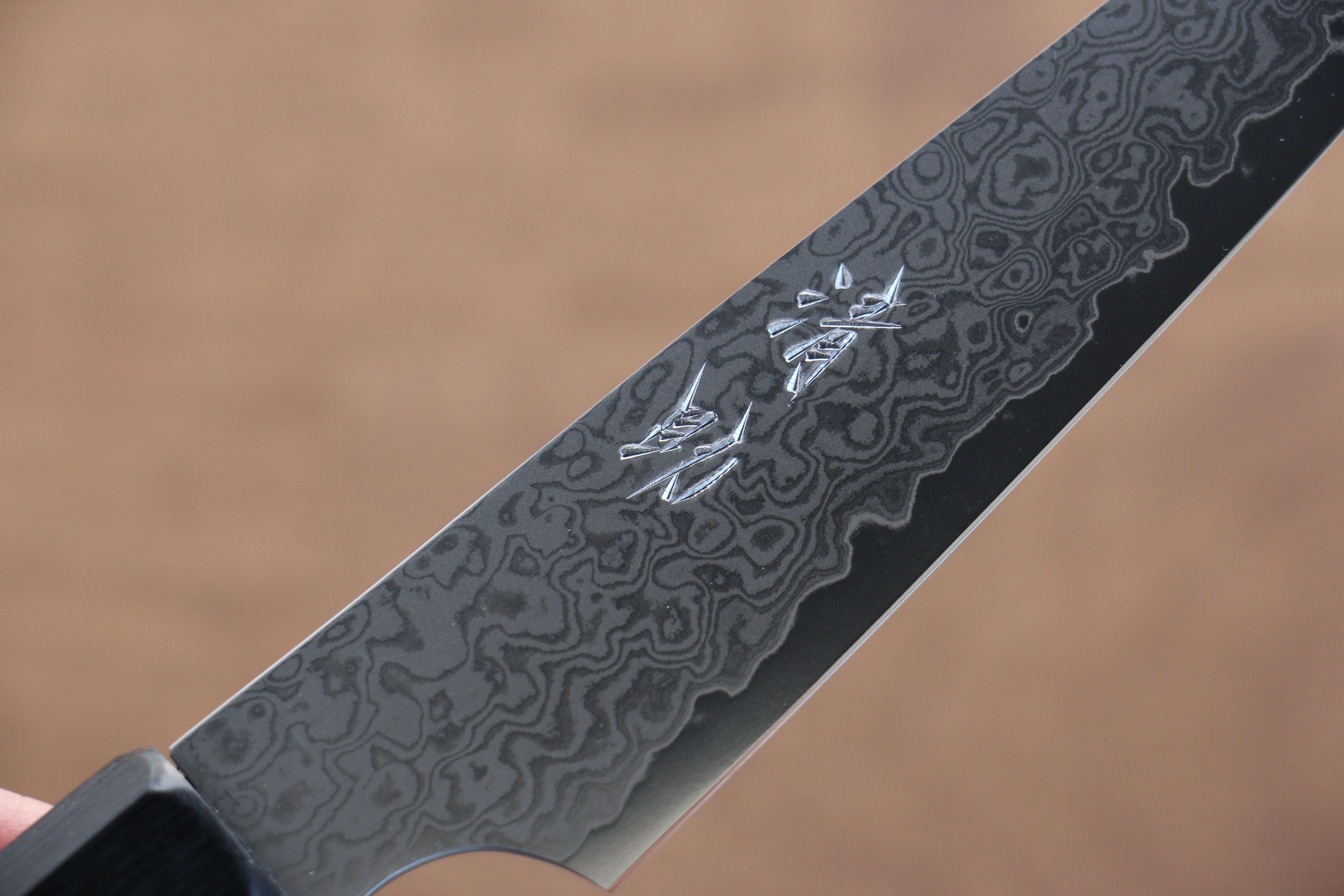 Seisuke VG10 33 Layer Damascus Kiritsuke Petty-Utility 120mm Gray Pakkawood Handle - Seisuke Knife