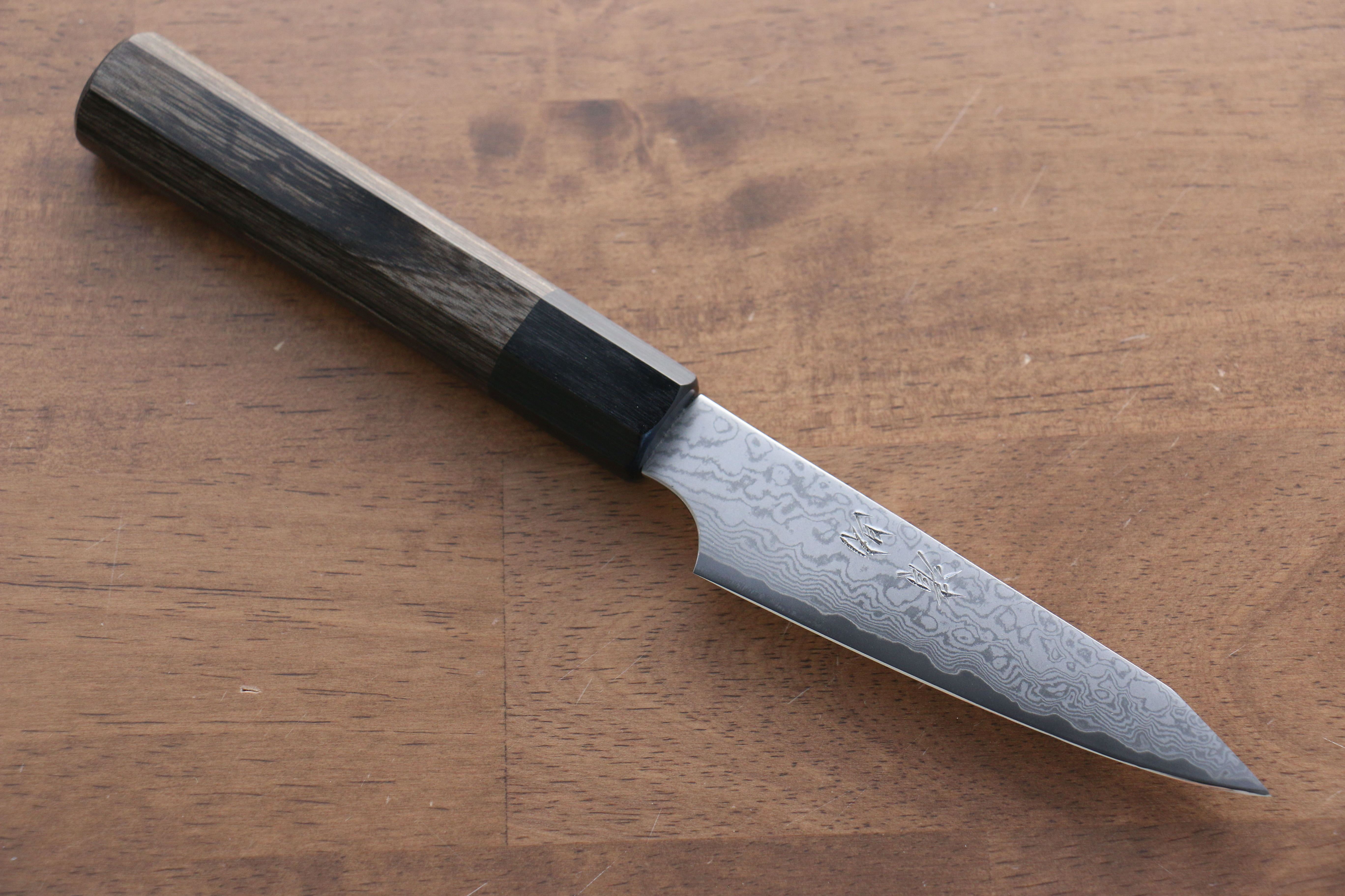 Seisuke VG10 33 Layer Damascus Kiritsuke Petty-Utility 105mm Gray Pakkawood Handle - Seisuke Knife