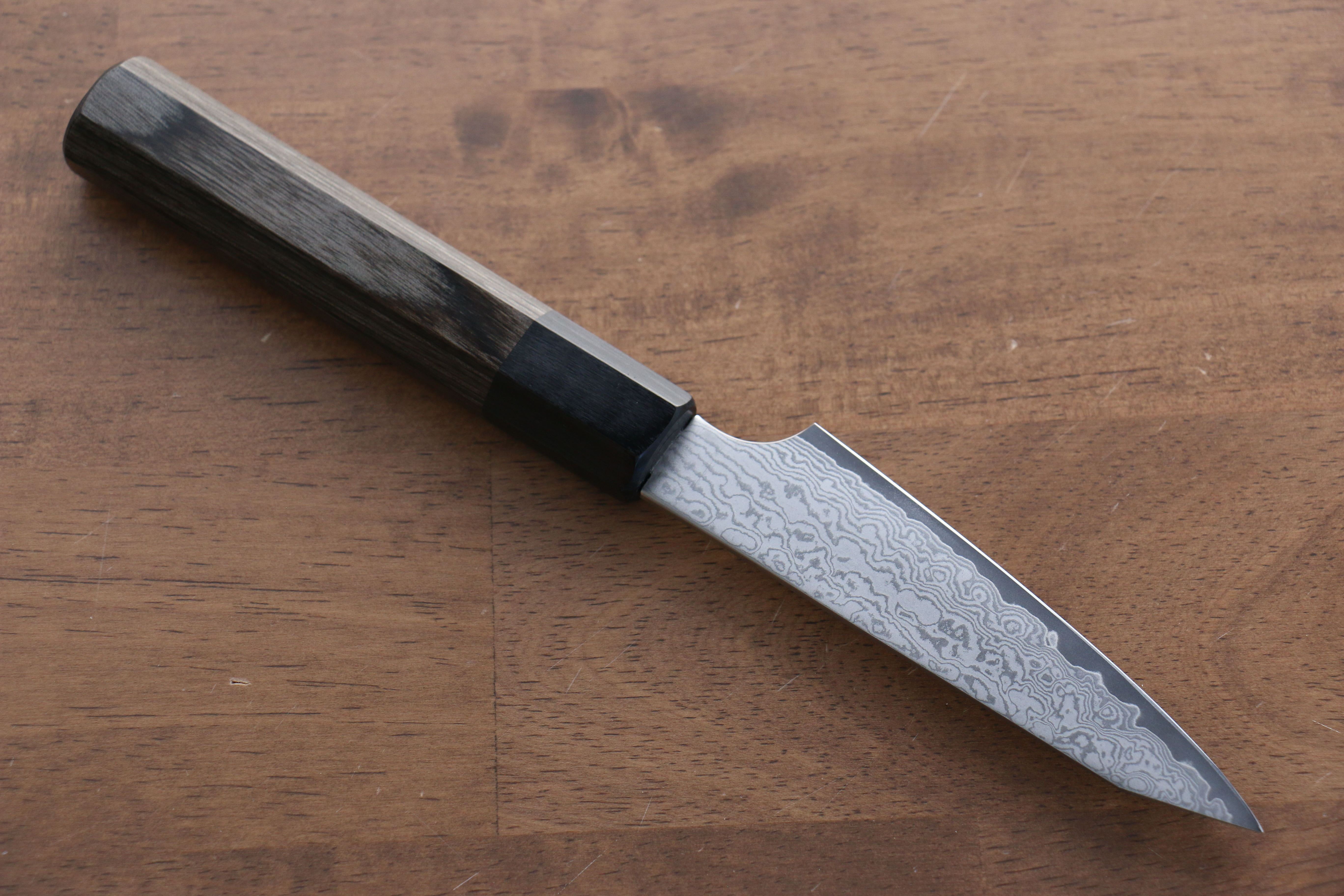 Seisuke VG10 33 Layer Damascus Kiritsuke Petty-Utility 105mm Gray Pakkawood Handle - Seisuke Knife