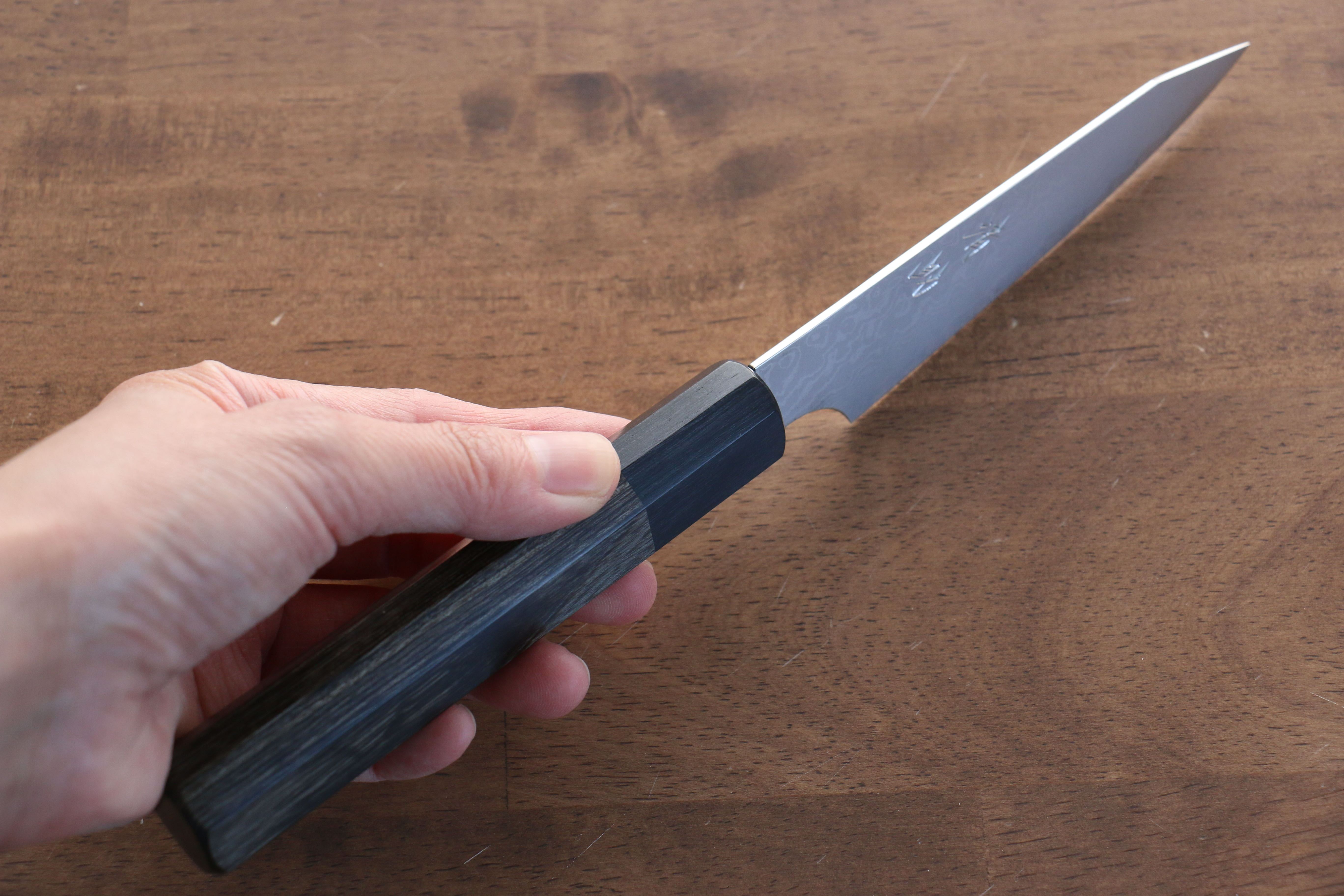 Seisuke VG10 33 Layer Damascus Kiritsuke Petty-Utility 105mm Gray Pakkawood Handle - Seisuke Knife