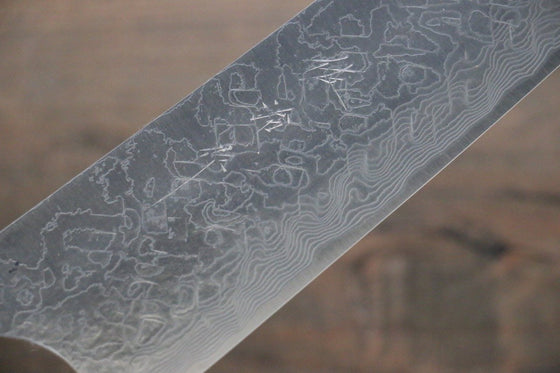 Takeshi Saji SG2 Diamond Finish Damascus Gyuto 210mm Ebony Wood Handle - Seisuke Knife