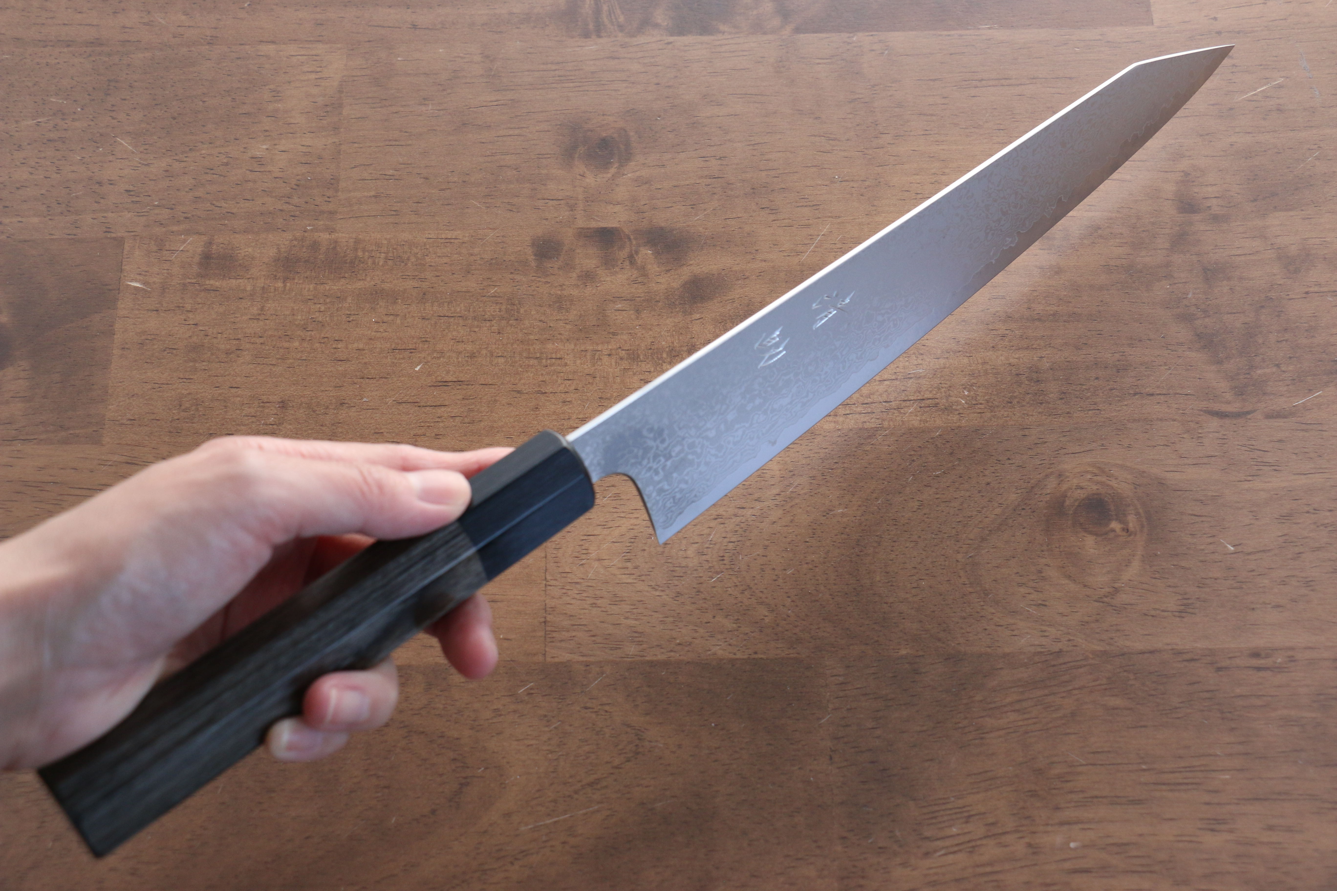Seisuke VG10 33 Layer Damascus Kiritsuke Gyuto 240mm Gray Pakka wood Handle - Seisuke Knife