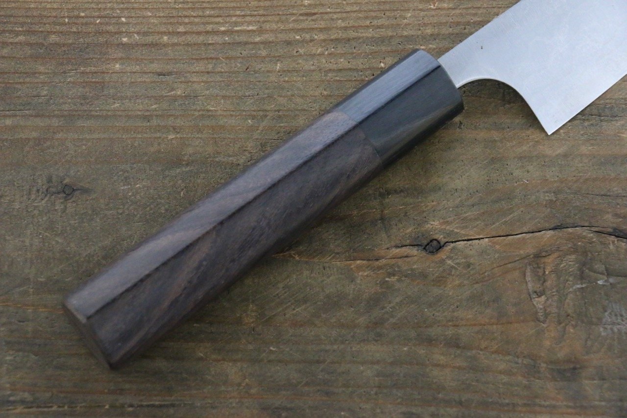 Shungo Ogata White Steel No.2 Damascus Petty-Utility 150mm Shitan Handle - Seisuke Knife