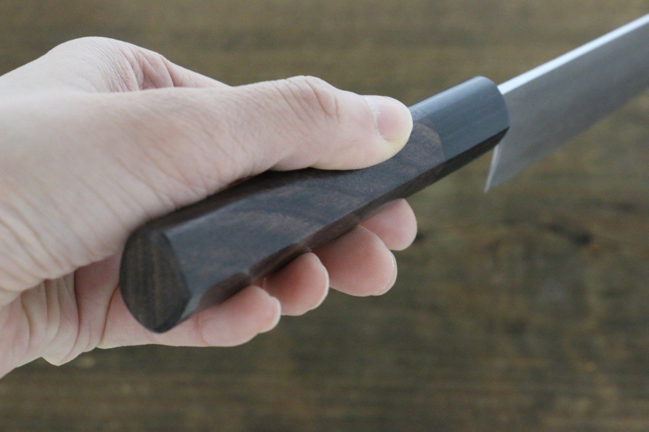 Shungo Ogata White Steel No.2 Damascus Petty-Utility 150mm Shitan Handle - Seisuke Knife