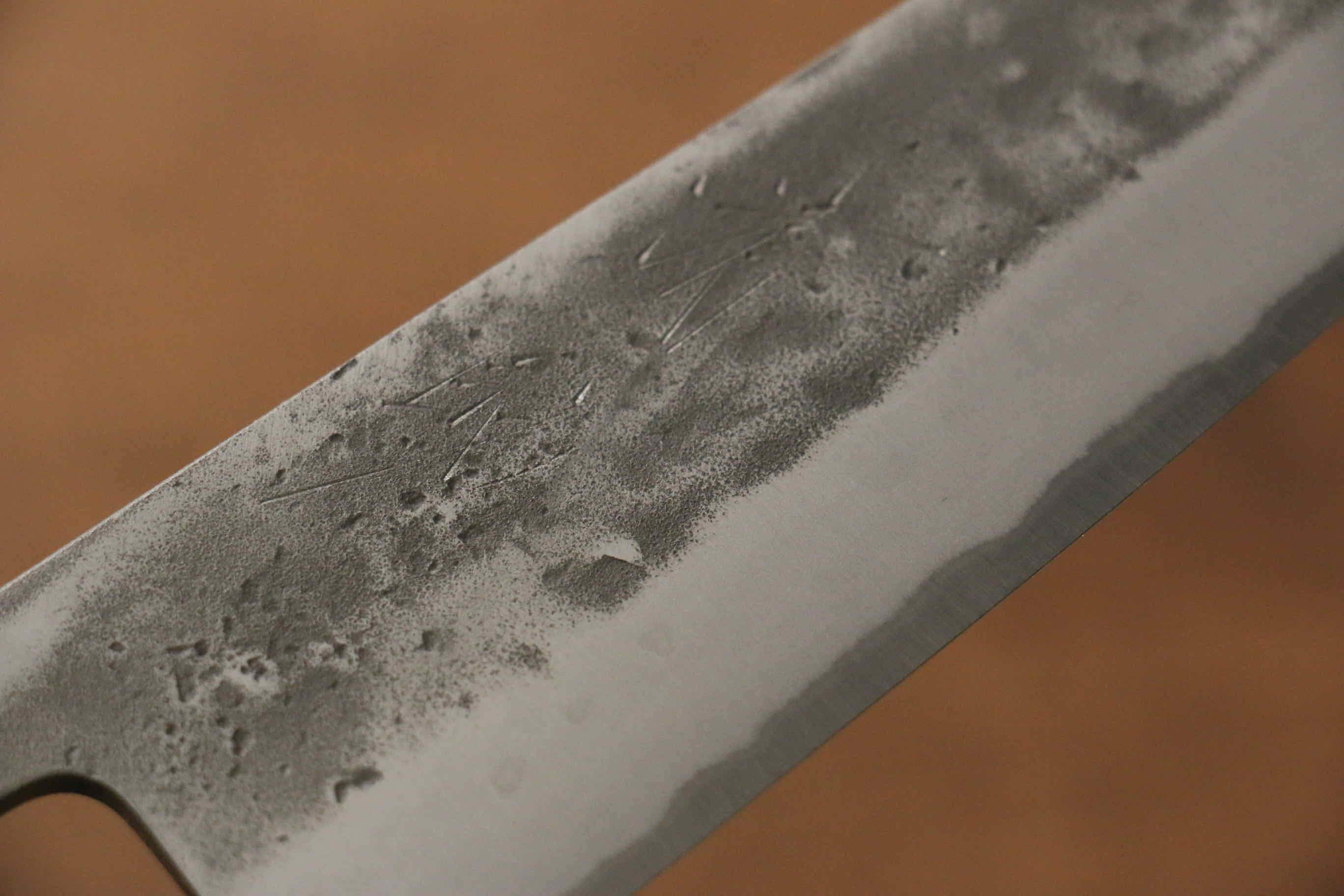 Seisuke Blue Steel No.2 Nashiji Gyuto 180mm Chestnut Handle - Seisuke Knife