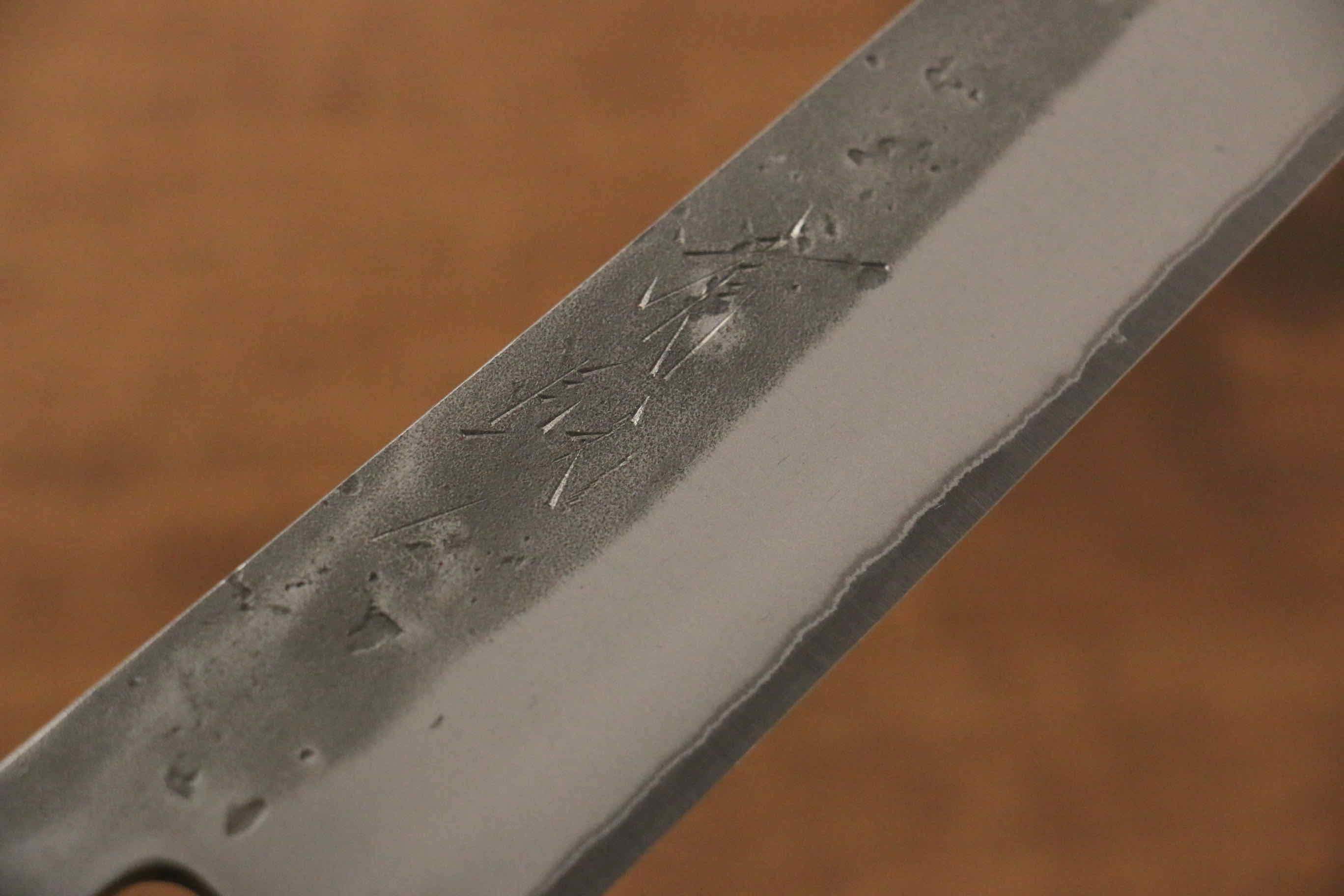 Seisuke Blue Steel No.2 Nashiji Sujihiki 240mm Chestnut Handle - Seisuke Knife