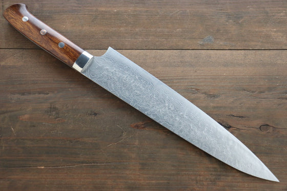 Takeshi Saji SG2 Diamond Finish Damascus Gyuto Japanese Chef Knife 240mm wtih Iron Wood handle - Seisuke Knife