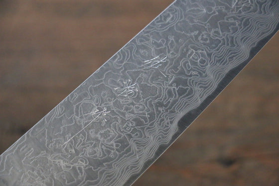 Takeshi Saji SG2 Diamond Finish Damascus Gyuto Japanese Chef Knife 210mm wtih Ironwood Handle - Seisuke Knife