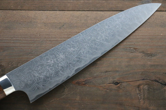 Takeshi Saji SG2 Diamond Finish Damascus Gyuto Japanese Chef Knife 210mm wtih Ironwood Handle - Seisuke Knife