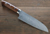 Takeshi Saji SG2 Diamond Finish Damascus Santoku Japanese Chef Knife 180mm wtih Iron Wood handle - Seisuke Knife - Slide 1