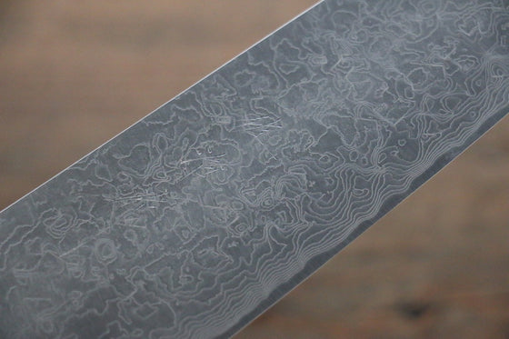 Takeshi Saji SG2 Diamond Finish Damascus Santoku Japanese Chef Knife 180mm wtih Iron Wood handle - Seisuke Knife