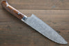 Takeshi Saji SG2 Black Damascus Santoku Japanese Chef Knife 180mm wtih Iron Wood handle - Seisuke Knife