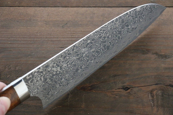 Takeshi Saji SG2 Black Damascus Santoku 180mm Ironwood Handle - Seisuke Knife